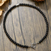 Wholesale Necklace Volcanic Stone Glitter Stone Black Gallstone Geometric Handmade Male Hiphop Niche Design