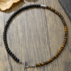 Wholesale Necklace Volcanic Stone Glitter Stone Black Gallstone Geometric Handmade Male Hiphop Niche Design