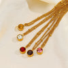 Wholesale Necklace Women's Ins Style Geometric Stainless Steel And Titanium Steel Electroplated Diamondembedded