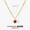 Wholesale Necklace Women's Ins Style Geometric Stainless Steel And Titanium Steel Electroplated Diamondembedded