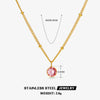 Wholesale Necklace Women's Ins Style Geometric Stainless Steel And Titanium Steel Electroplated Diamondembedded