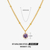 Wholesale Necklace Women's Ins Style Geometric Stainless Steel And Titanium Steel Electroplated Diamondembedded