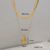 Wholesale Necklace Women's Snake Bone Chain Double Layer Titanium Steel Fishtail Pendant With Cartoon Animals Zodiac Signs Electroplated