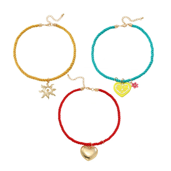 Wholesale Necklace Zinc Alloy Heart Flower Geometric Electroplating For Women