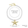 Wholesale Necklace Zinc Alloy Imitation Pearl Vintage Beaded Starfish Conch Retro Geometric Electroplating Women's