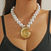 Wholesale Necklace Zinc Alloy Imitation Pearl Vintage Beaded Starfish Conch Retro Geometric Electroplating Women's