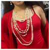 Wholesale Necklaces Imitation Pearl Multilayered Geometric Snake Chain Pearlescent Treatment Women's