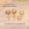 Wholesale Neutral Style Vacuum Plated Cross Titanium Steel And Stainless Steel Earrings For Women