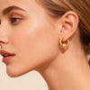 Wholesale Neutral Style Vacuum Plated Cross Titanium Steel And Stainless Steel Earrings For Women