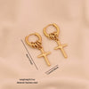Wholesale Neutral Style Vacuum Plated Cross Titanium Steel And Stainless Steel Earrings For Women