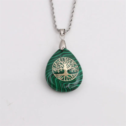 Wholesale New Carving Tree Of Life Drop Pendant Stainless Steel Necklace Gooddiy