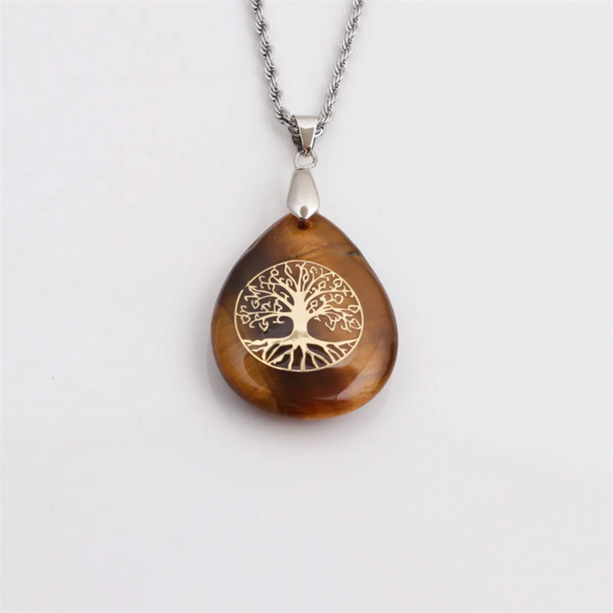 Wholesale New Carving Tree Of Life Drop Pendant Stainless Steel Necklace Gooddiy