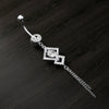 Wholesale New Diamond Chain Zircon Stainless Steel Electroplated Pendant Belly Button Ring Piercing Jewelry For Women