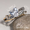 Wholesale New Fairy Style Sweet And Elegant Copper Ring With Heart And Geometric Patterns And Zircon Design For Women