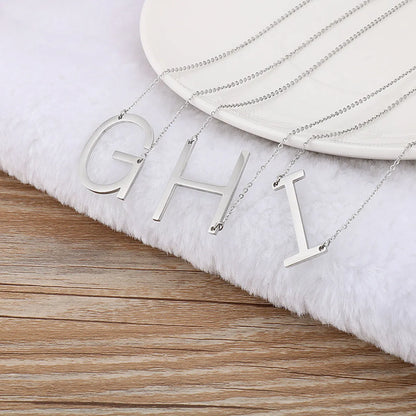 Wholesale New Style 26 English Letters Titanium Steel Clavicle Necklace Gooddiy