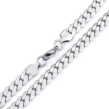 Wholesale New Style Titanium Steel Fashion Necklace With Chain Crimping Flat Chain