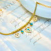 Wholesale Niche Creative Fashion Hollow Heart Pendant Chain Titanium Steel Jewelry With Blue Eyes Electroplated Unisex Bracelet