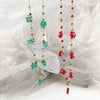 Wholesale Niche Design Light Luxury Colorful Crystal Beads Flower Pendant Stainless Steel Clavicle Chain Necklace For Women With Electroplating