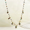 Wholesale Niche Design Light Luxury Colorful Crystal Beads Flower Pendant Stainless Steel Clavicle Chain Necklace For Women With Electroplating