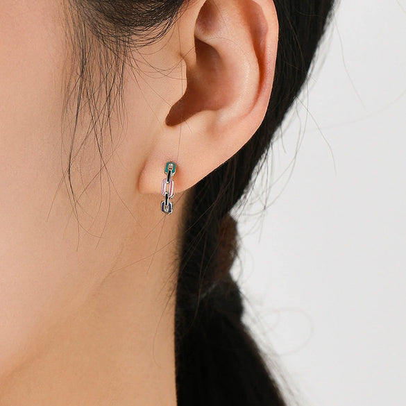 Wholesale Niche Design S925 Sterling Silver Geometric Dripping Glue Earring