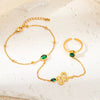 Wholesale Niche Design Titanium Steel Gold Plated Mittens Butterfly Bracelet With Heart Flower Rhombus Pattern And Electroplating Treatment