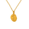 Wholesale Niche Design Women's Necklace With Irregular Oval Brand Embossed Rose Titanium Steel Geometric Style 18K Gold Plated