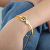 Wholesale Niche Elegant Natural Stone Fritillaria Inlaid Round 316L Stainless Steel Electroplated Bracelet