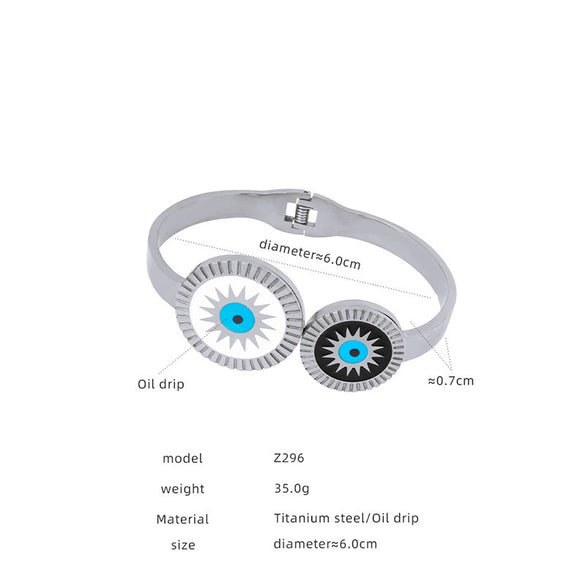 Wholesale Niche Elegant Natural Stone Fritillaria Inlaid Round 316L Stainless Steel Electroplated Bracelet