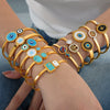 Wholesale Niche Elegant Natural Stone Fritillaria Inlaid Round 316L Stainless Steel Electroplated Bracelet