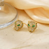 Wholesale Niche Fashion Copper Zircon Glass Earrings With Animal Zodiac Pattern And Electroplating Design