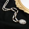 Wholesale Niche Fashion Freshwater Pearl Necklace With Mixed Gemstone Inlay Pendant And Electroplating Treatment