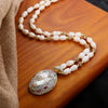 Wholesale Niche Fashion Freshwater Pearl Necklace With Mixed Gemstone Inlay Pendant And Electroplating Treatment