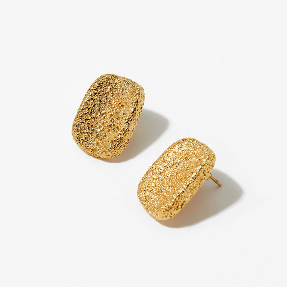 Wholesale Niche Fashion Geometric Arc Surface Frosted Earrings In 304 Stainless Steel With Golden Electroplating