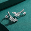 Wholesale Niche Fashion Women's S925 Sterling Silver Leaf Stud Earrings With Diamond Design