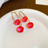 Wholesale Niche Fruit Style Resin And Plastic Silver Electroplated Pin Earrings For Women