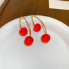 Wholesale Niche Fruit Style Resin And Plastic Silver Electroplated Pin Earrings For Women