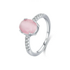 Wholesale Niche Geometric S925 Sterling Silver Inlaid Cat's Eye Ring For Women