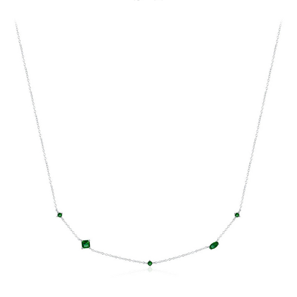 Wholesale Niche Geometric Silver 925 Sterling Silver Zircon Inlaid Necklace For Women With Cross Chain