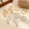 Wholesale Niche Geometric Stainless Steel Earrings 18K Gold Plated