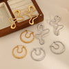 Wholesale Niche Geometric Stainless Steel Earrings 18K Gold Plated