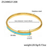 Wholesale Niche Geometric Stainless Steel Electroplated Oil Drop Buckle Open Bracelet