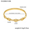 Wholesale Niche Geometric Stainless Steel Electroplated Oil Drop Buckle Open Bracelet