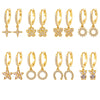 Wholesale Niche Geometric 316L Stainless Steel Zircon Handmade Electroplated Earrings Jewelry