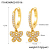 Wholesale Niche Geometric 316L Stainless Steel Zircon Handmade Electroplated Earrings Jewelry