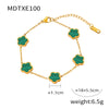 Wholesale Niche Geometric 316L Stainless Steel Jewelry Set Inlaid With Singlesided White Shell Turquoise In Flower Shape And Chain Pattern With Electroplating Treatment For Unisex