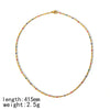 Wholesale Niche Geometric Ushape Titanium Steel 18K Gold Electroplated Women's Beaded Clavicle Necklace