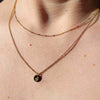 Wholesale Niche Geometric Ushape Titanium Steel 18K Gold Electroplated Women's Beaded Clavicle Necklace