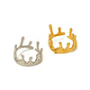 Wholesale Niche Lava Crown Pattern Stainless Steel And Titanium Steel Opening Adjustable Ring With Electroplating Treatment