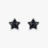 Wholesale Niche Simple Fashion Women's S925 Sterling Silver Obsidian Star Earrings Set With Precious Stones