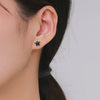 Wholesale Niche Simple Fashion Women's S925 Sterling Silver Obsidian Star Earrings Set With Precious Stones